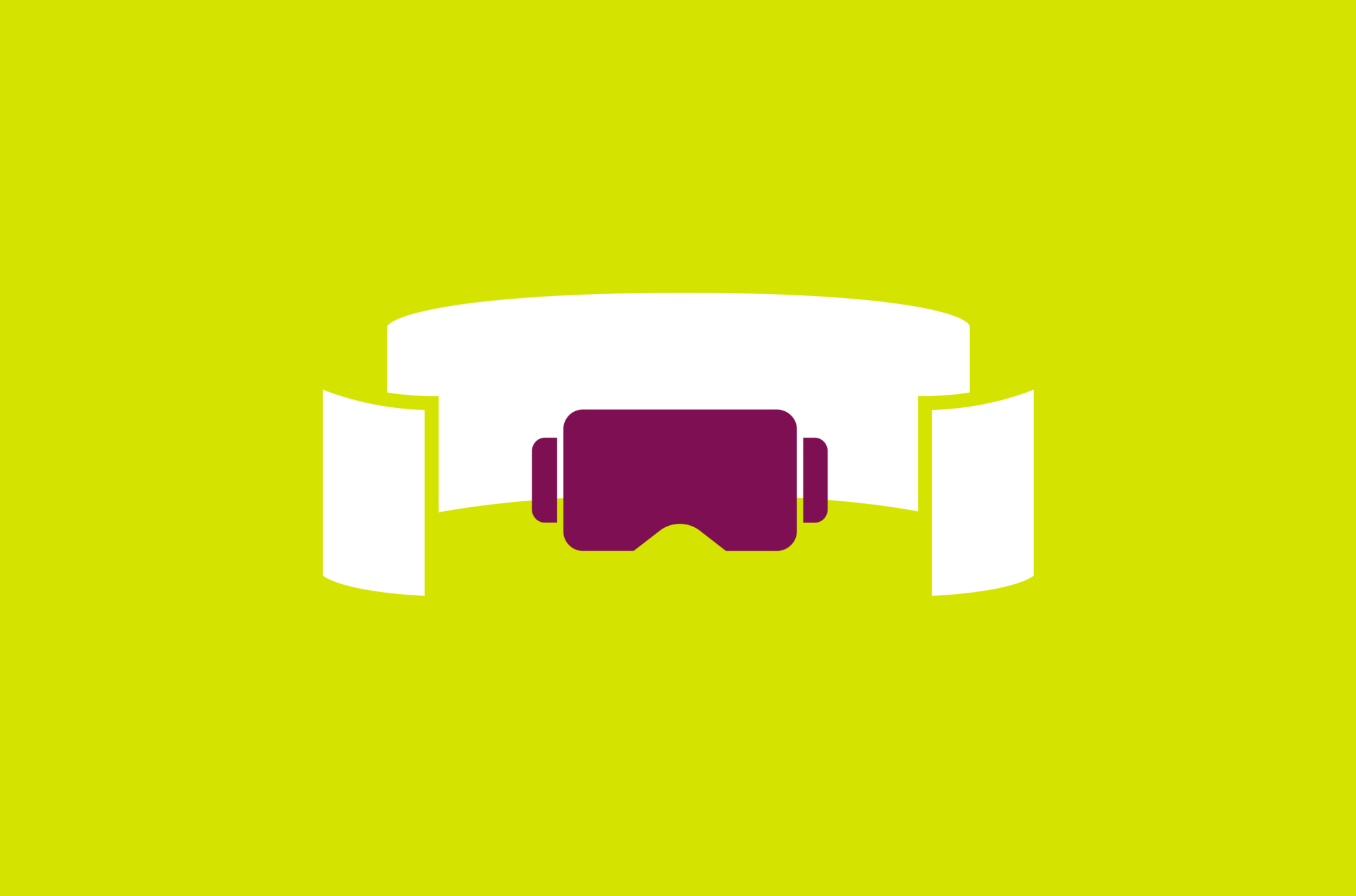 Metaverse headset in a cubicle.