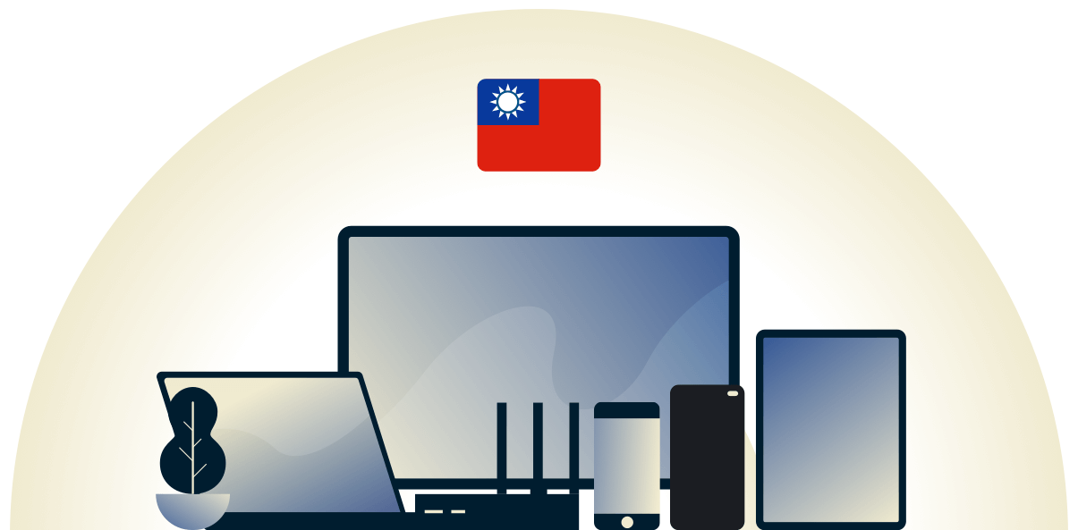 Una VPN en Taiwán protegiendo una gran variedad de dispositivos.